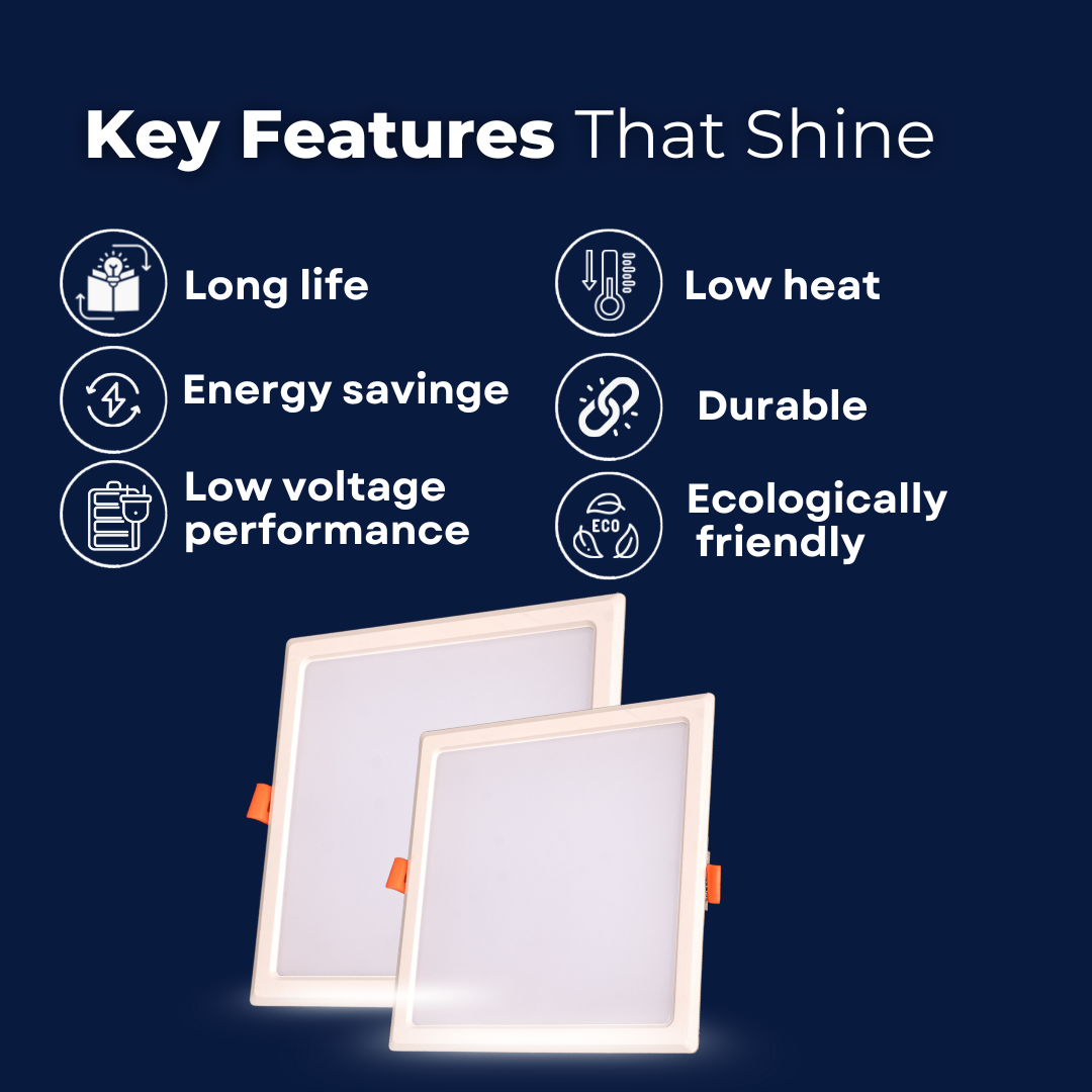 JPM Industries Square LED Panel – 8W to 20W | All Tones