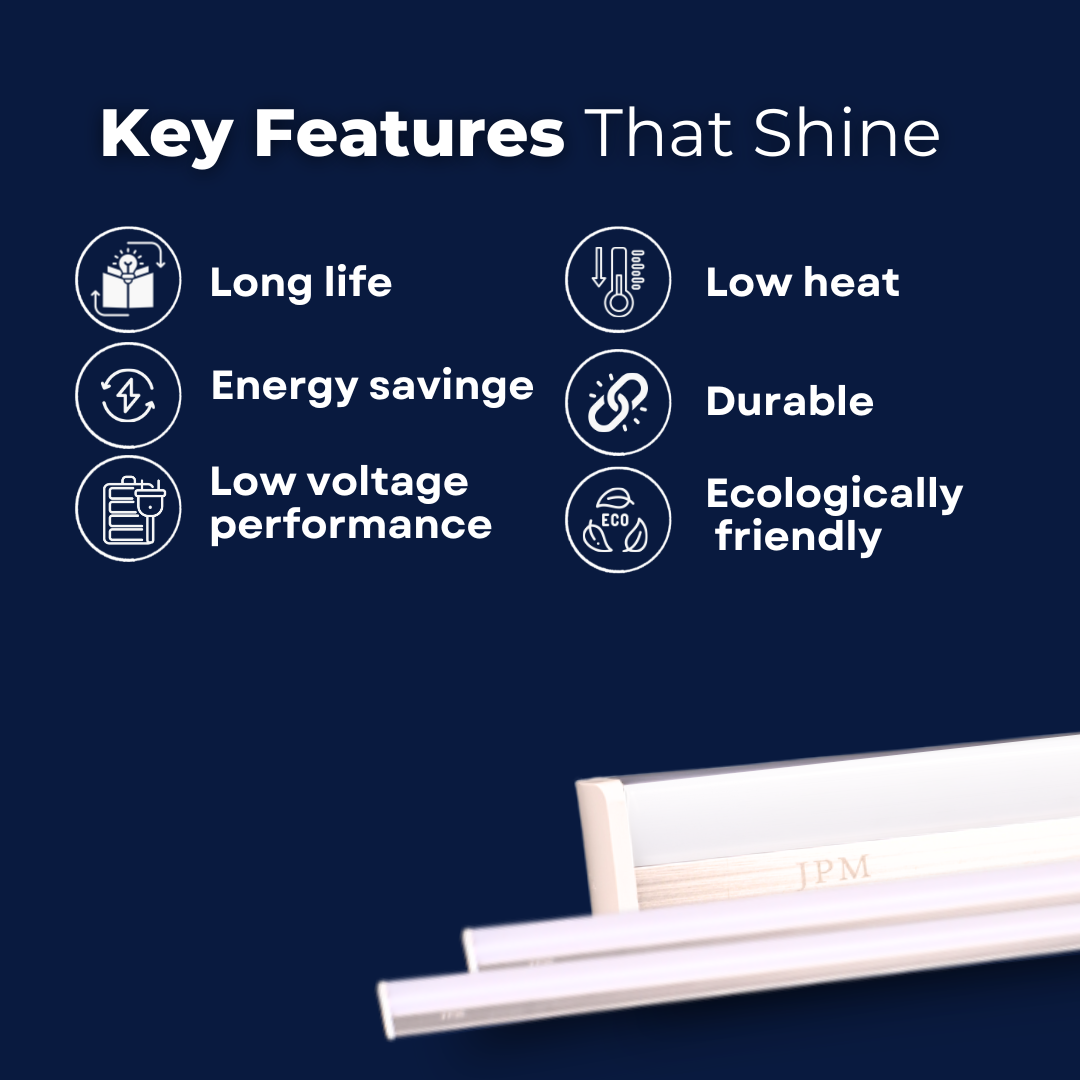 JPM Industries LED Batten lights – 10W T5 Tube (Pack of 5)