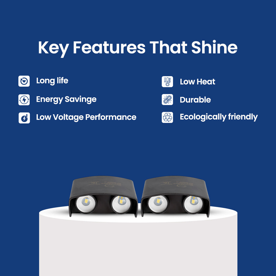 JPM 2+2 Way Light | Compact 5W LED Wall Light | JPMI