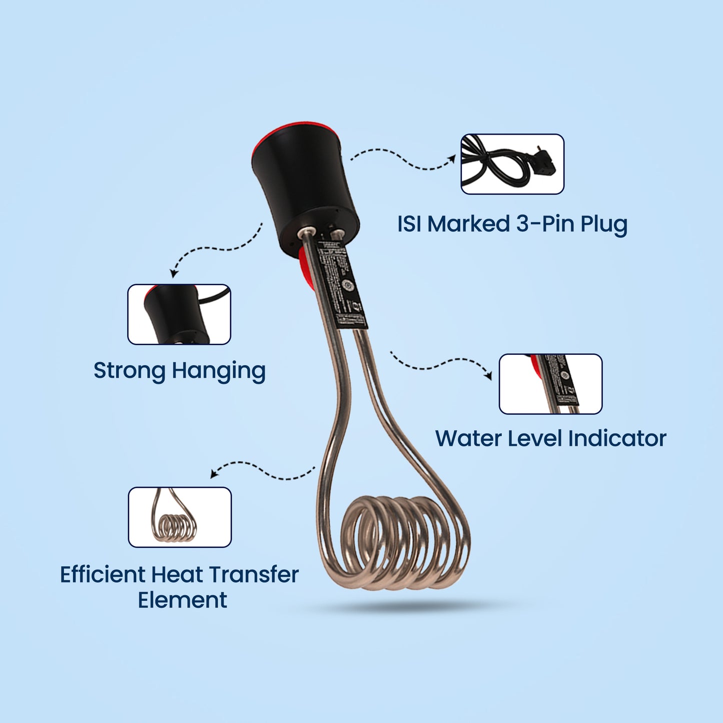 Electric Immersion Rod Water Heater SS (1500W)