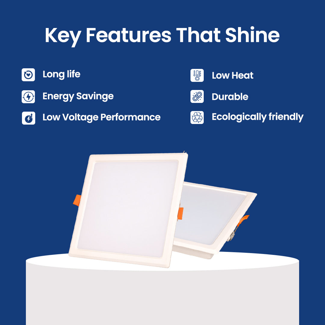 JPM Industries Square LED Panel – 8W to 20W | All Tones