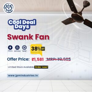 JPM Swank DLX Ceiling Fan | Stylish Design, Superior Airflow